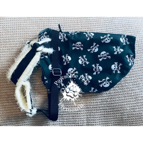 small black webbing fleece lined Y front harness