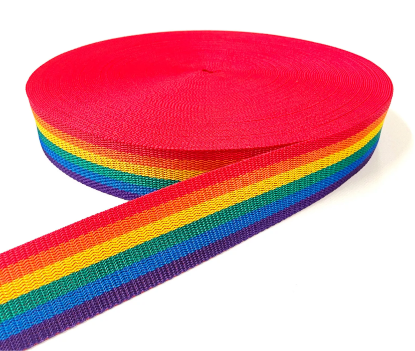 small rainbow webbing fleece lined Y front harness