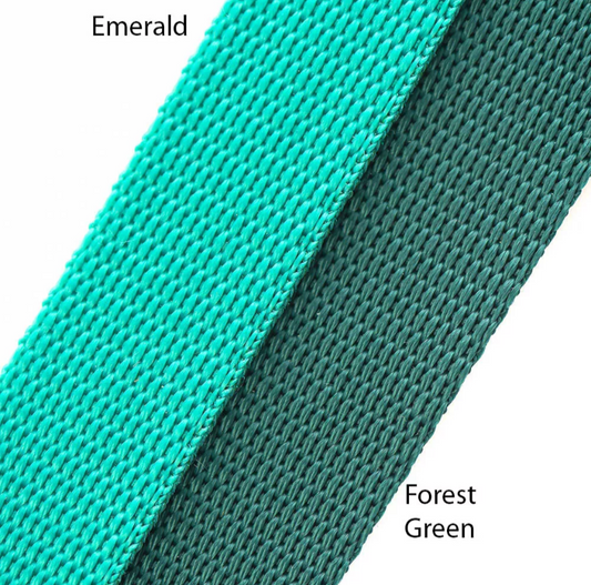 small emerald green webbing fleece lined Y front harness